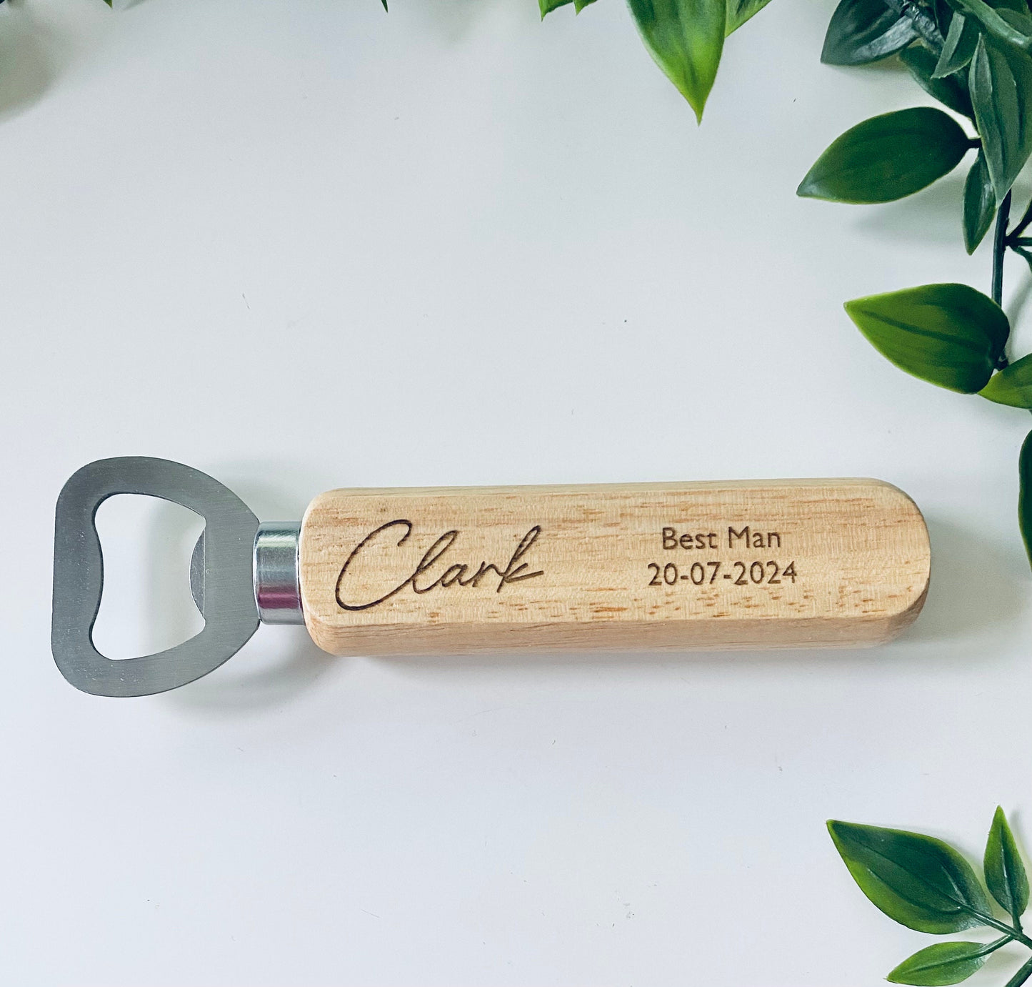 Personalised Wedding Wooden Bottle Opener-Usher Gifts-Best Man Gifts-Groomsmen Gifts-Laser Engraved