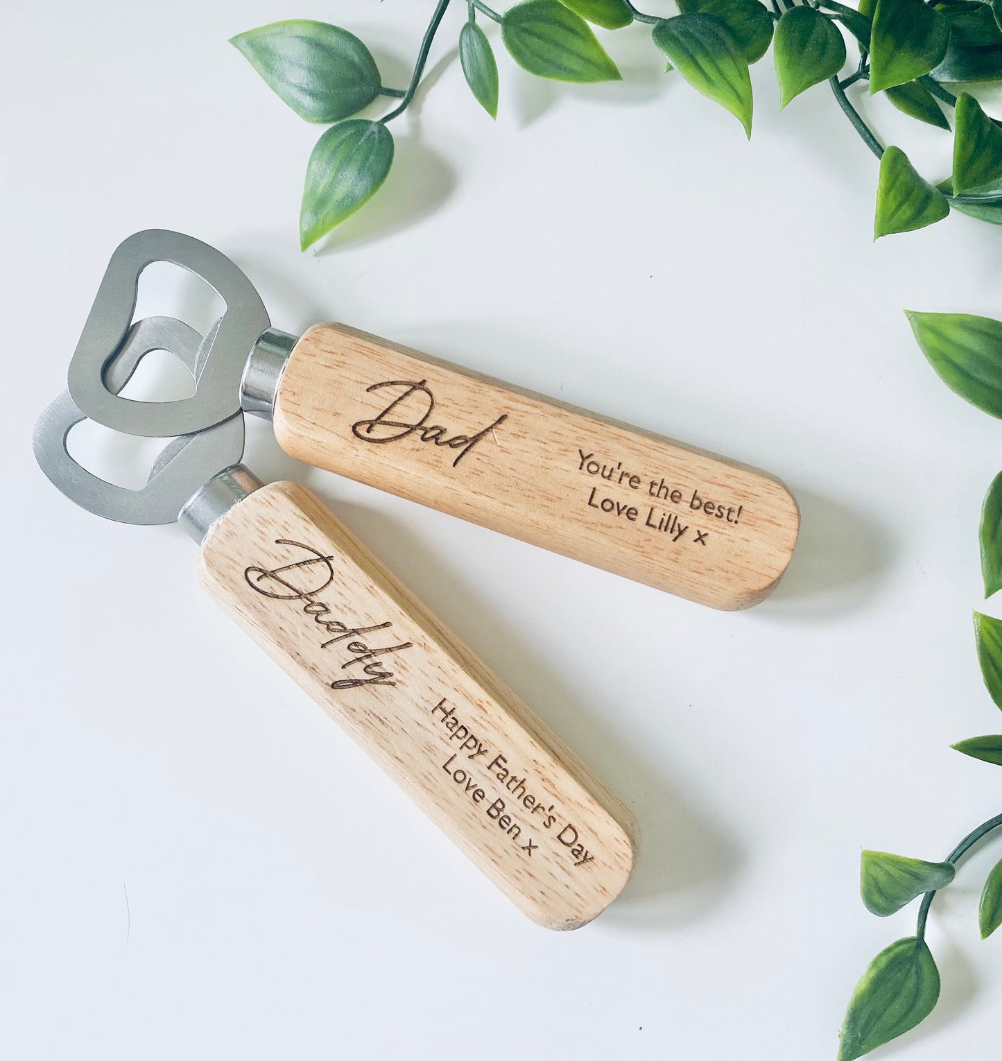 Personalised Father Day Gift - Wooden Bottle Opener  - Laser Engraved