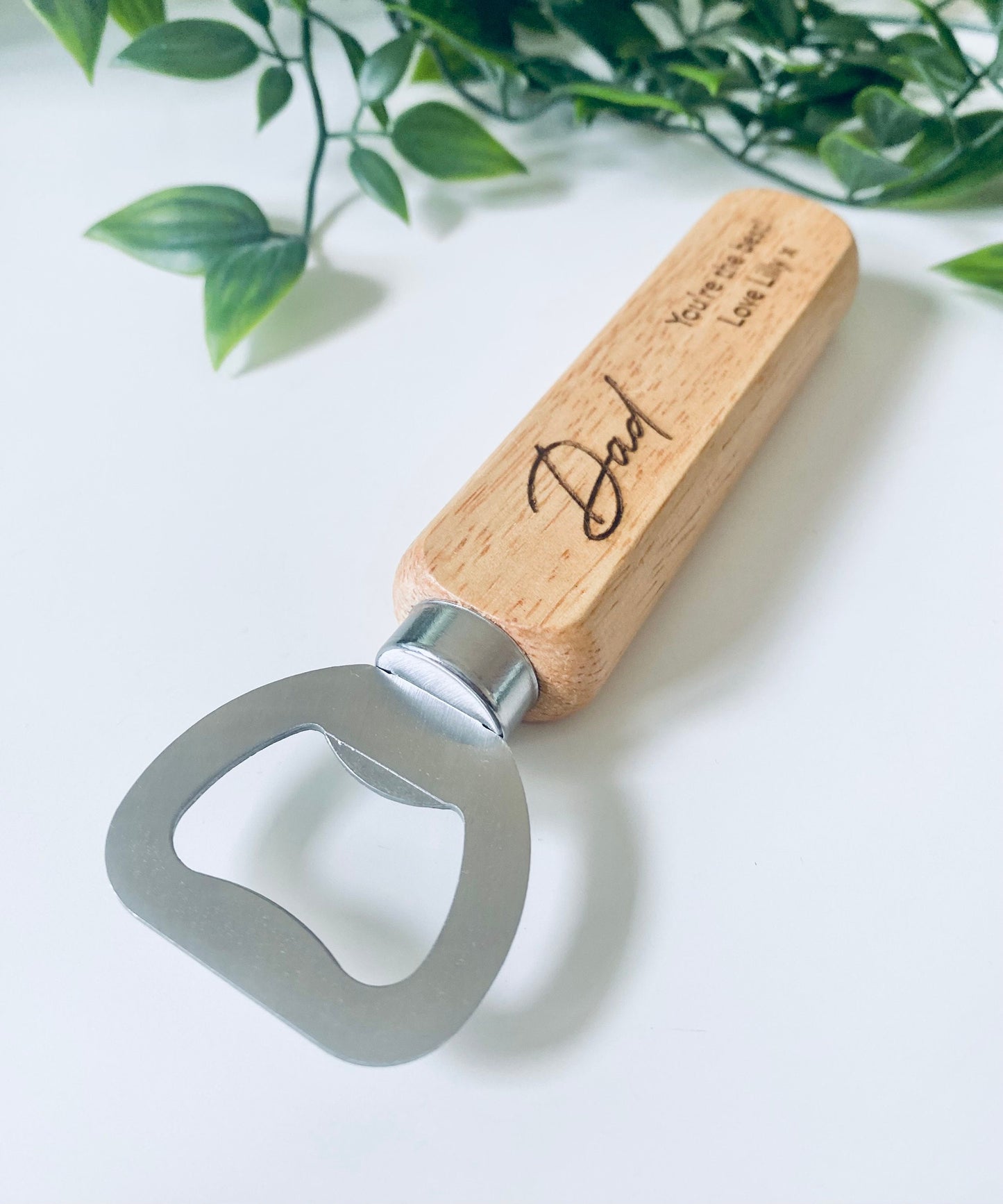 Personalised Father Day Gift - Wooden Bottle Opener  - Laser Engraved