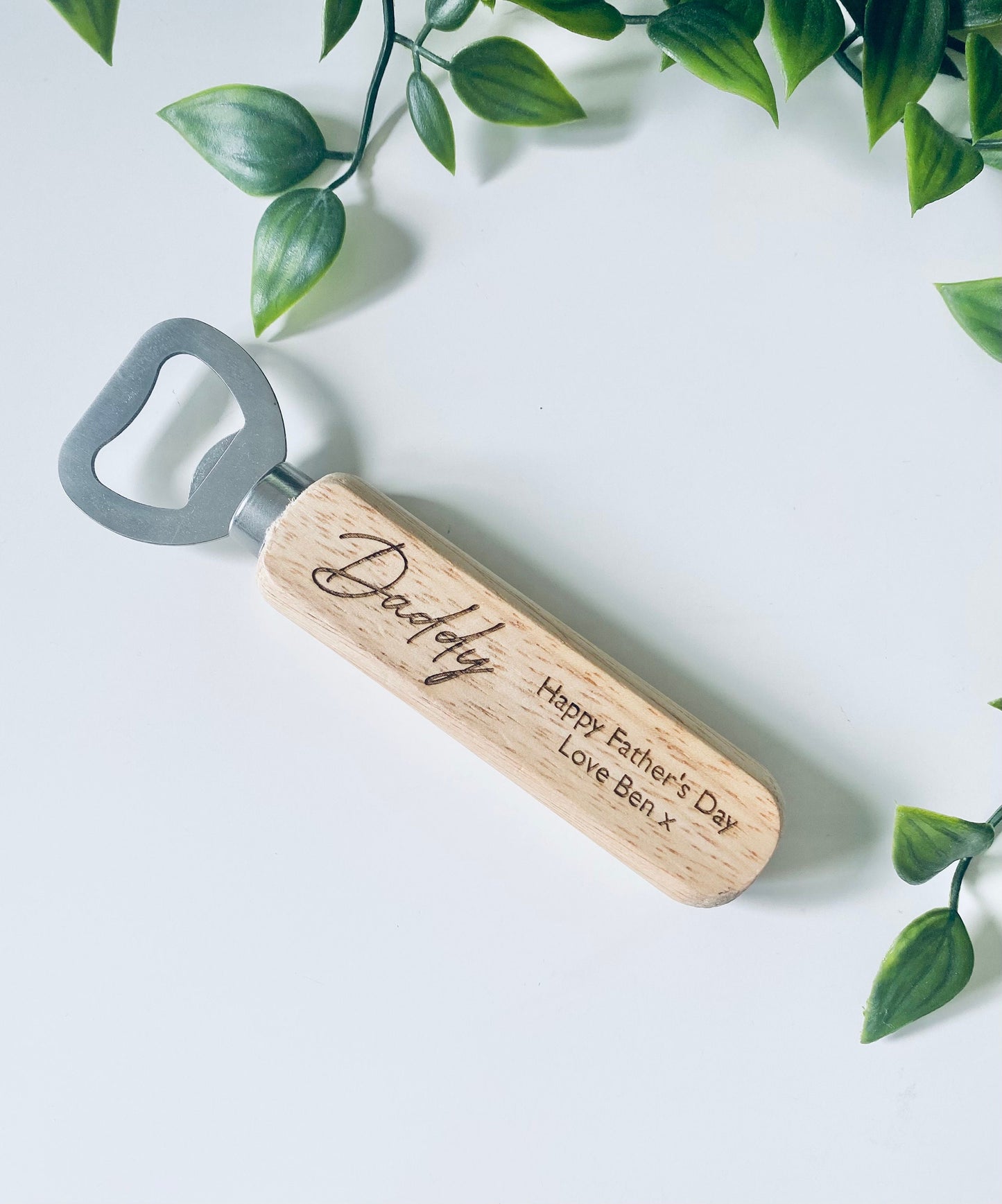 Personalised Father Day Gift - Wooden Bottle Opener  - Laser Engraved