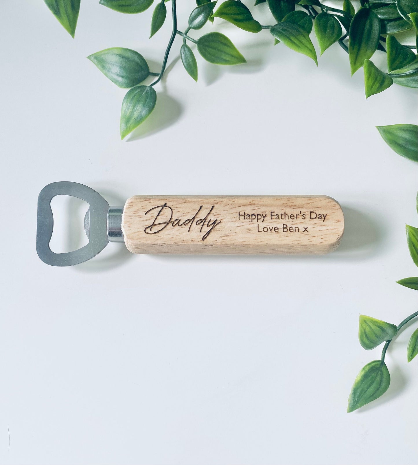 Personalised Father Day Gift - Wooden Bottle Opener  - Laser Engraved