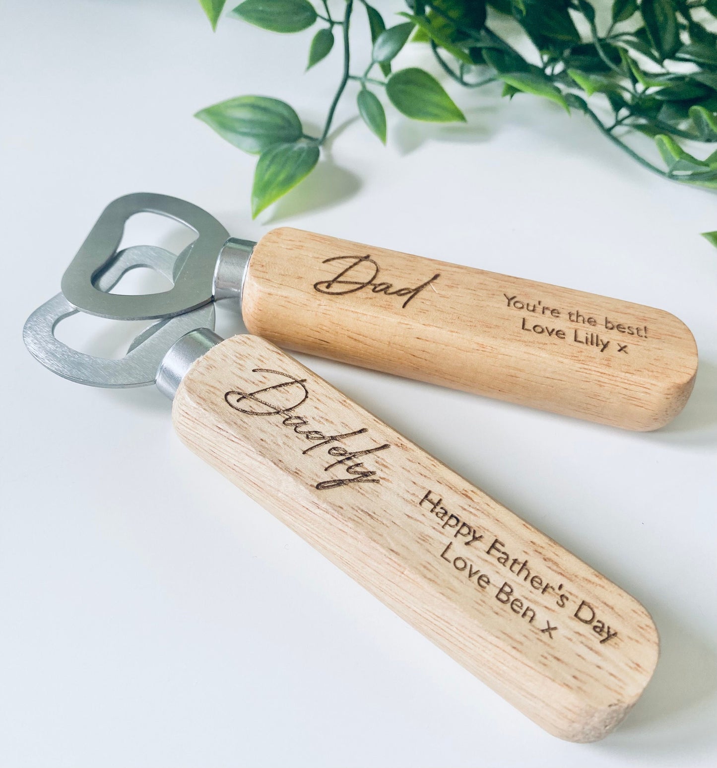 Personalised Father Day Gift - Wooden Bottle Opener  - Laser Engraved